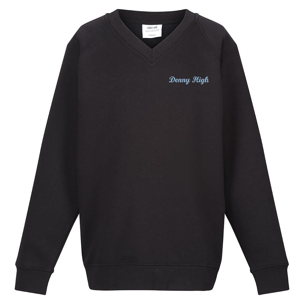Denny High V-Neck Sweatshirt Black