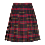 Senior Girls Stitch Down Knife Pleat Skirt Maroon Tartan