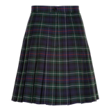 Senior Girls Stitch Down Knife Pleat Skirt Green Tartan