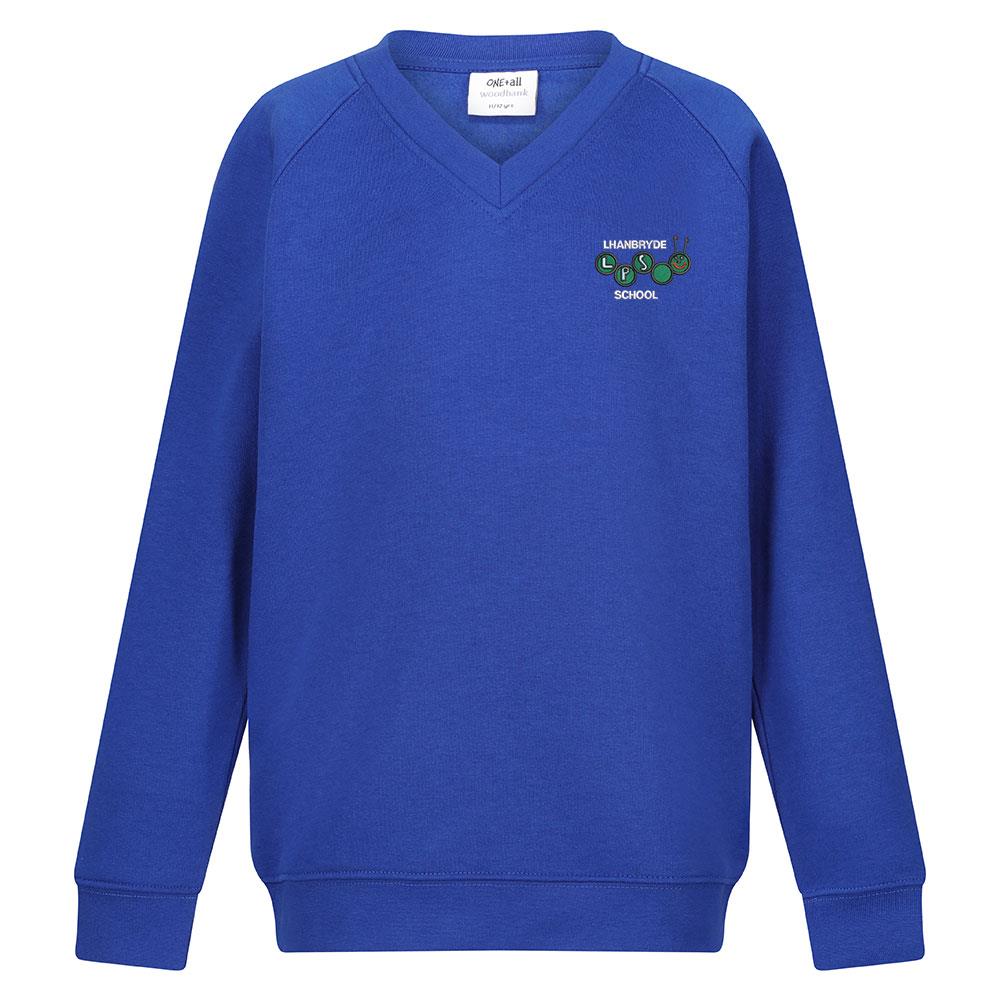 Lhanbryde Primary V-Neck Sweatshirt Royal (P1-3)