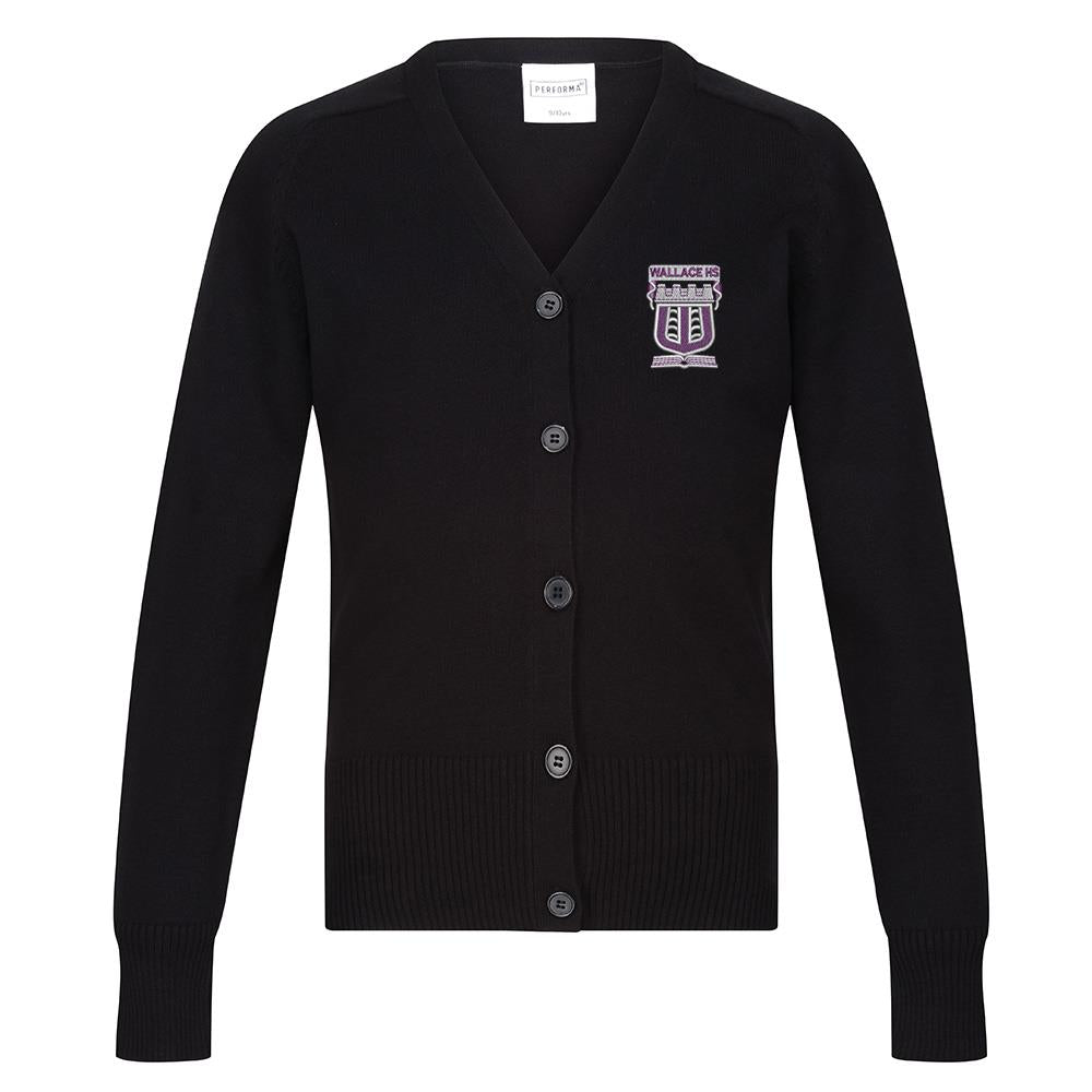 Wallace High Girls Cotton Cardigan Black