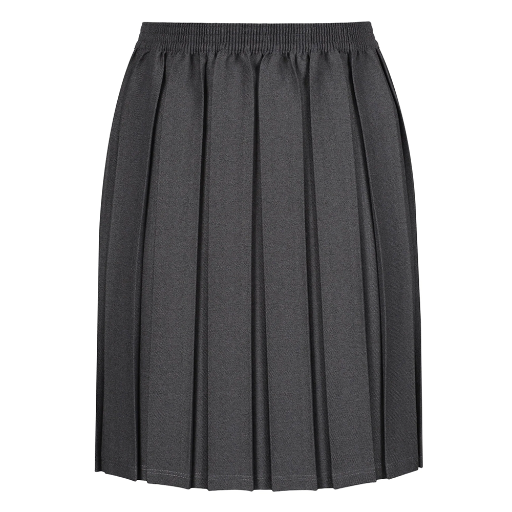 Junior Girls Box Pleat Skirt Marl Grey