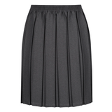 Junior Girls Box Pleat Skirt Marl Grey
