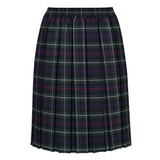 Junior Girls Box Pleat Skirt Green Tartan