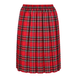 Junior Girls Box Pleat Skirt Red Tartan