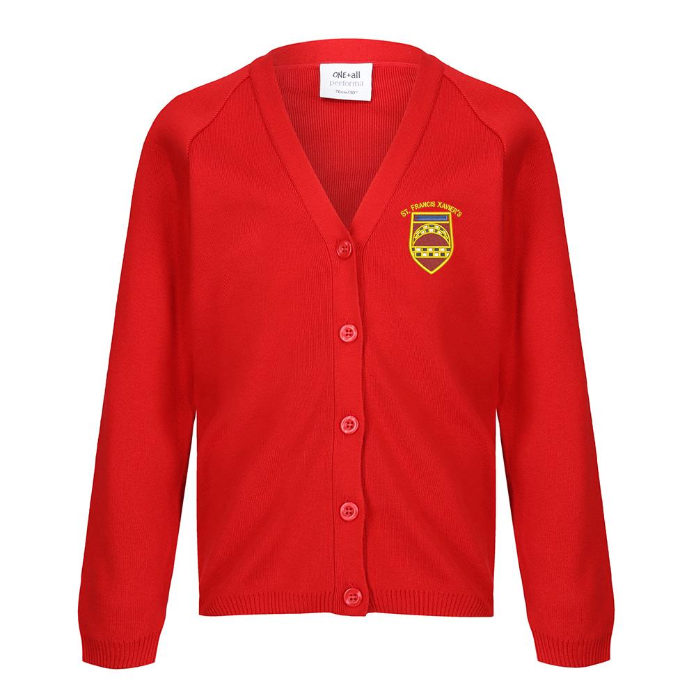 St Francis Xaviers Primary 50/50 Cardigan Red