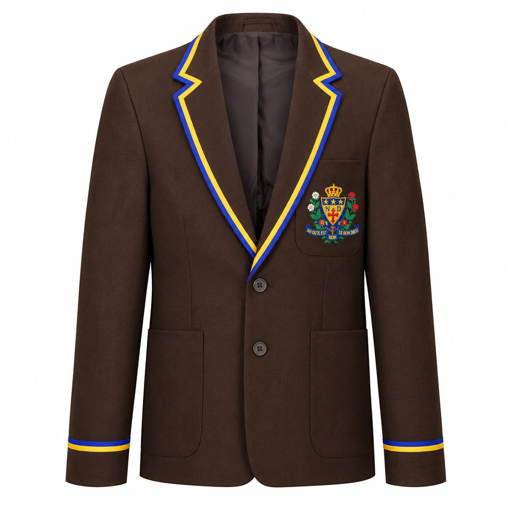Notre Dame Secondary Boys Poly Braided Blazer Brown