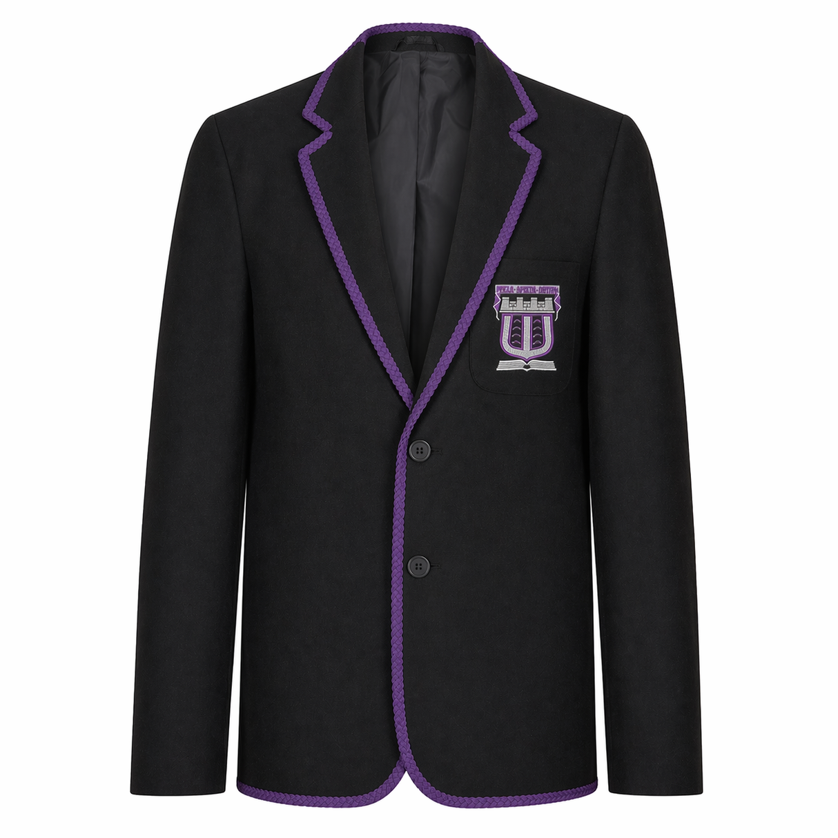 Wallace High Girls Poly Braided Blazer Black