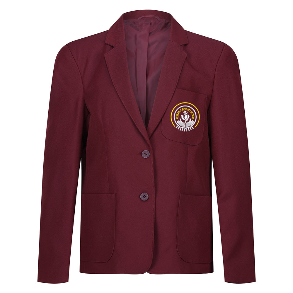 Taylor High Girls Poly Blazer Maroon