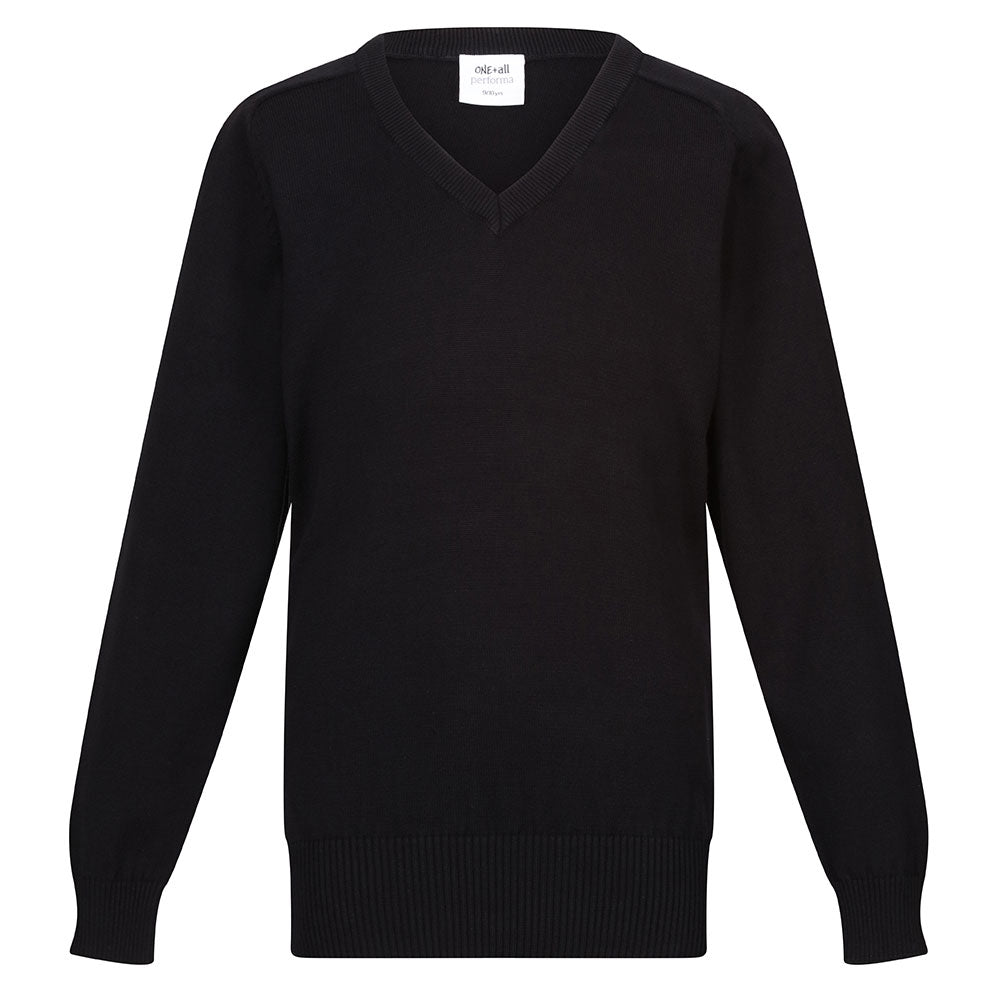 Broxburn Academy Unisex Cotton V-Neck Black