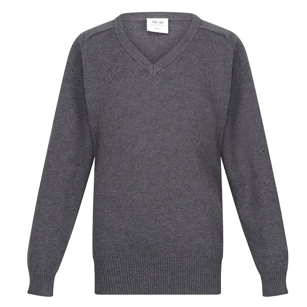 Holyrood Secondary Unisex Cotton V-Neck Grey