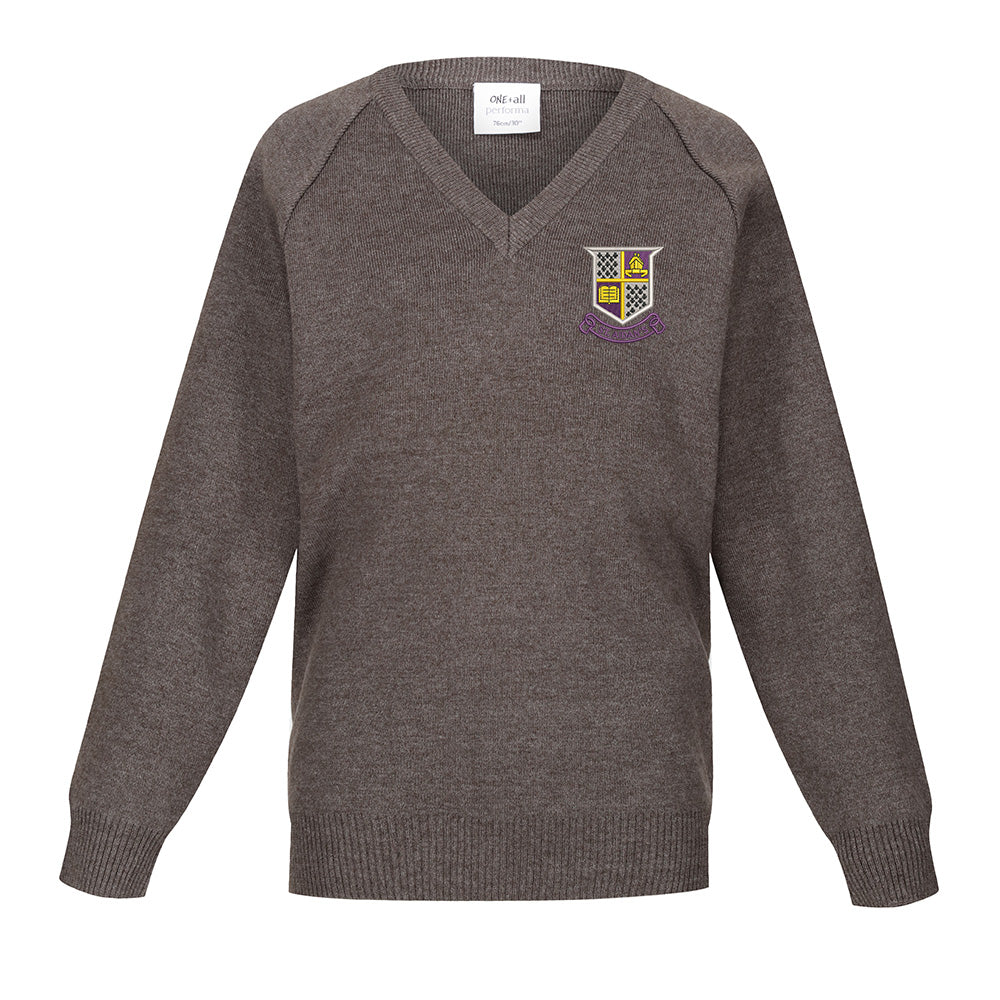 St Aidans Primary 50/50 V-Neck Grey