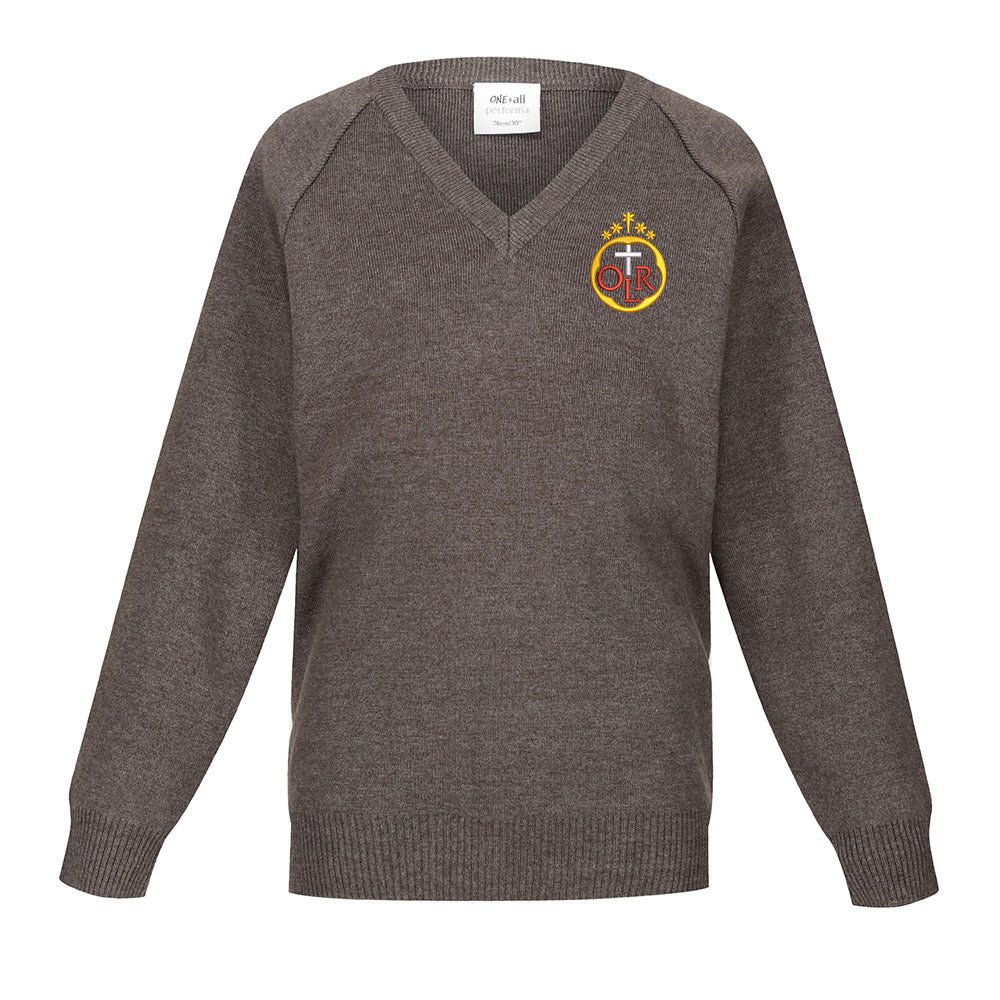 Our Lady of the Rosary Primary 50/50 V-Neck Grey