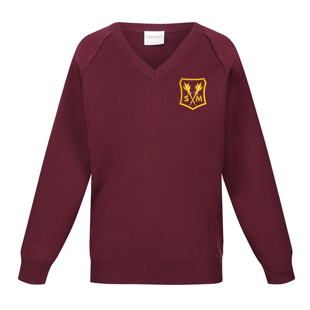 St Marthas Primary 50/50 V-Neck Maroon
