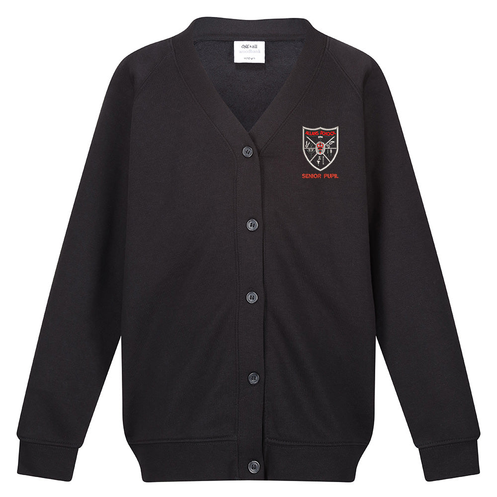 Allans Primary Sweat Cardigan Black (Primary 7)