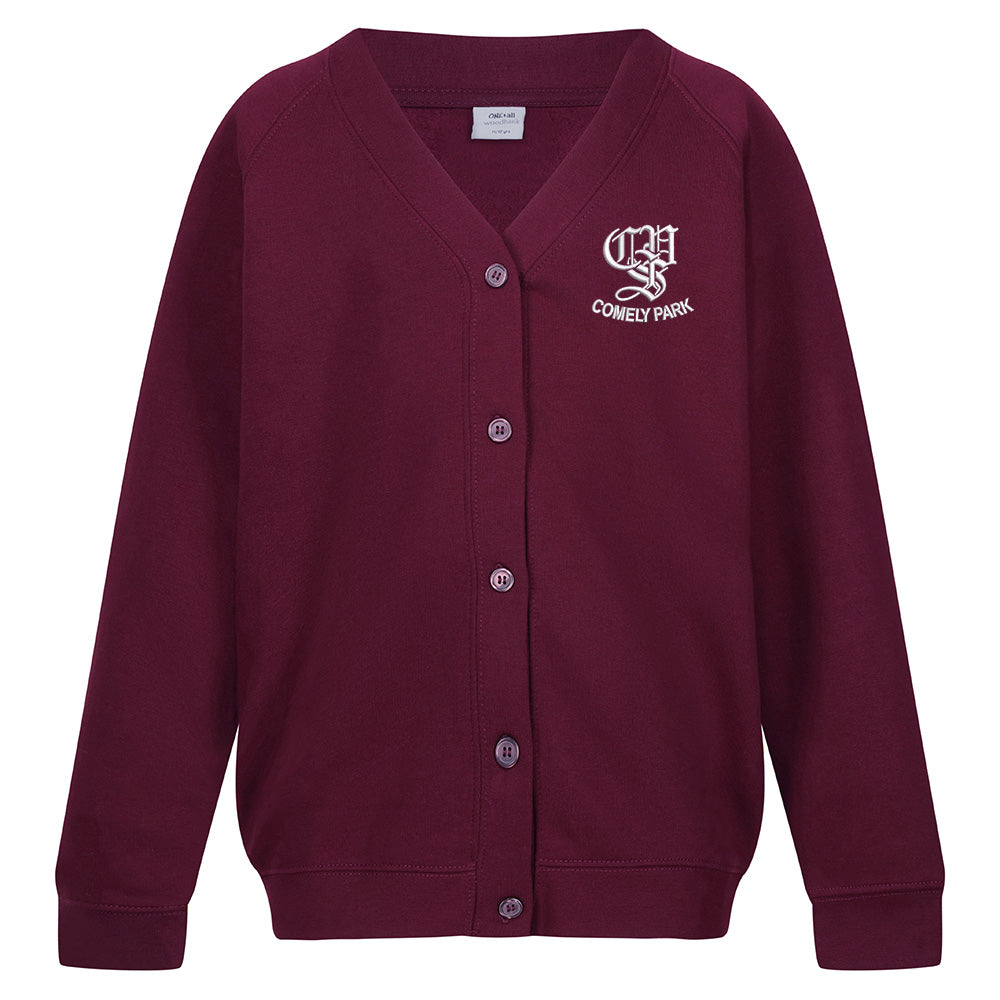 Comely Park Primary Sweat Cardigan Maroon