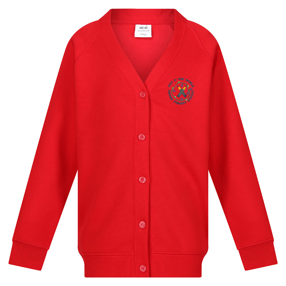 Kippen Primary Sweat Cardigan Red