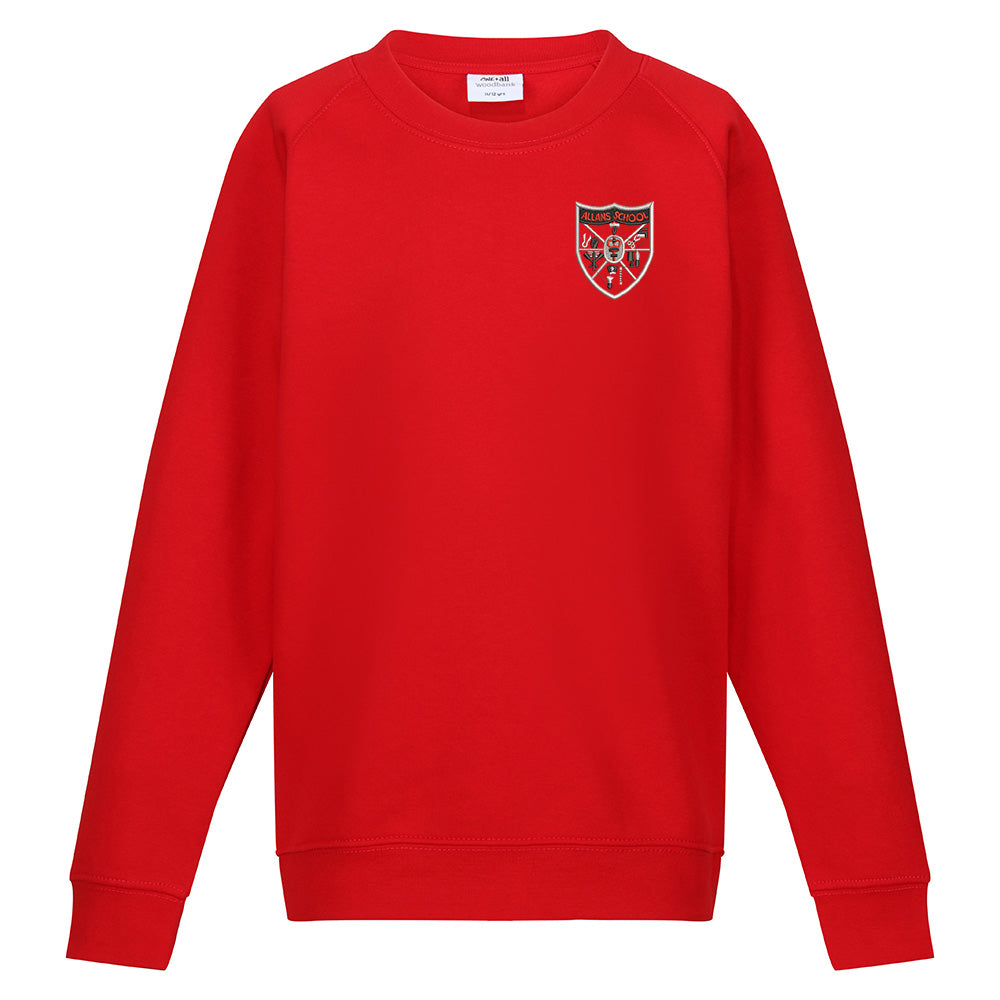 Allans Primary Crew Neck Sweatshirt Red