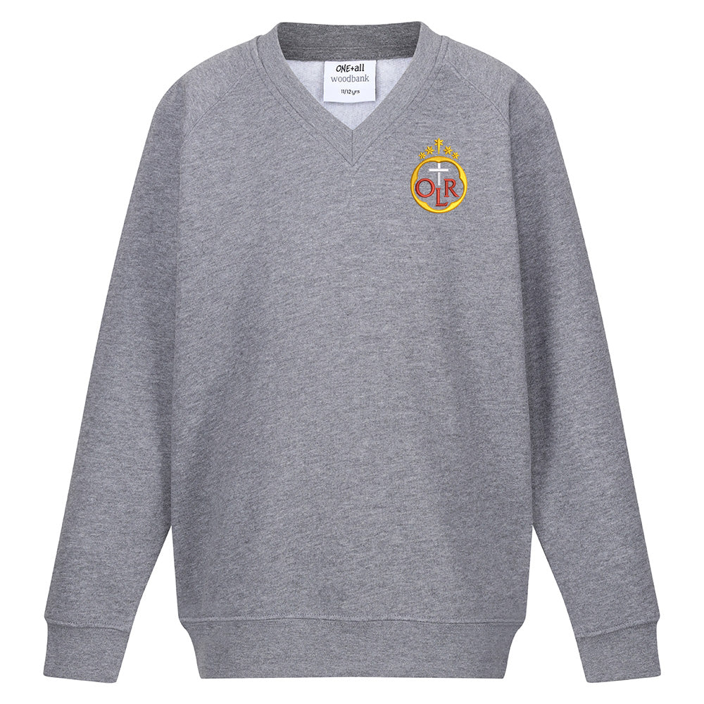 Our Lady of the Rosary Primary V-Neck Sweatshirt Grey