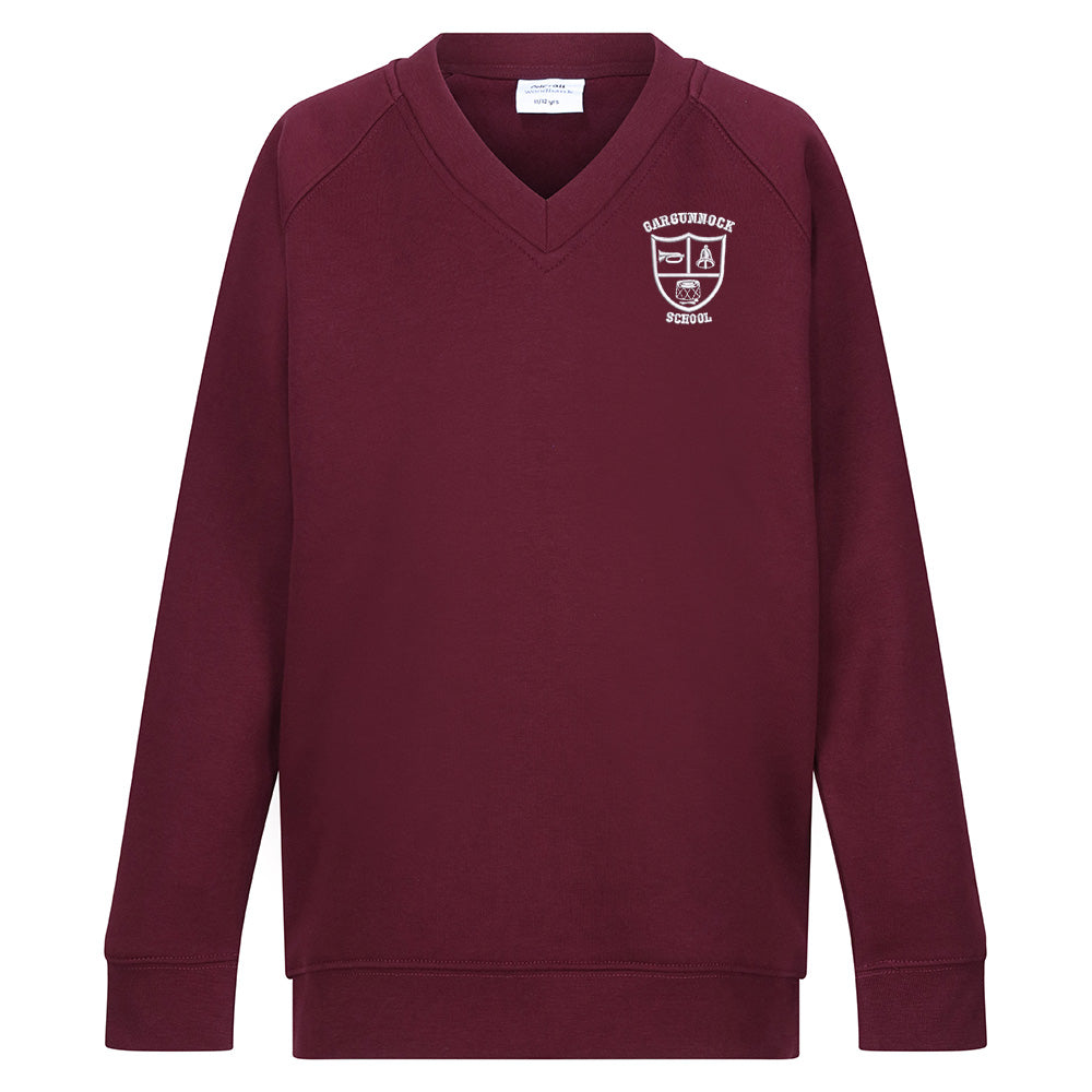 Gargunnock Primary V-Neck Sweatshirt Maroon