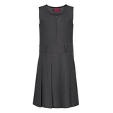Junior Girls Flower Button Pinafore Grey