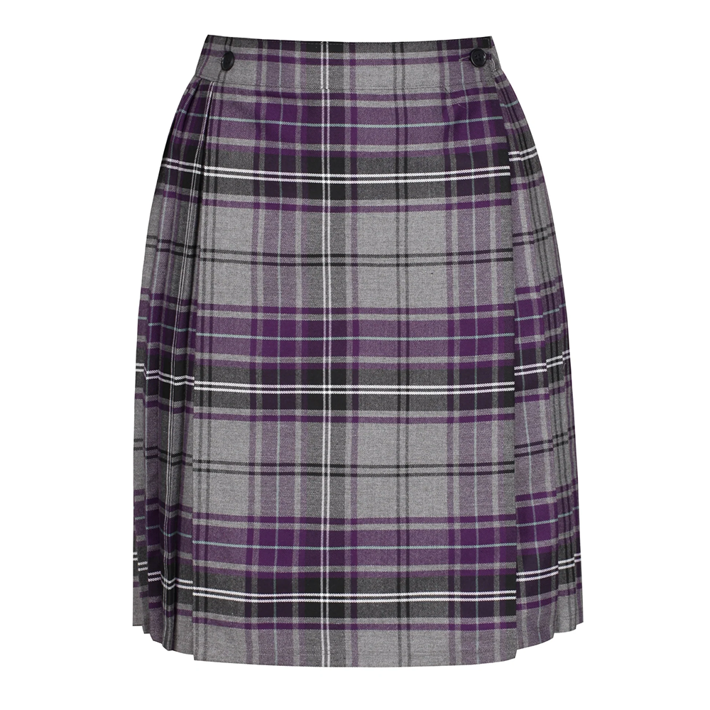 Junior Girls Kilt Purple/Grey Tartan