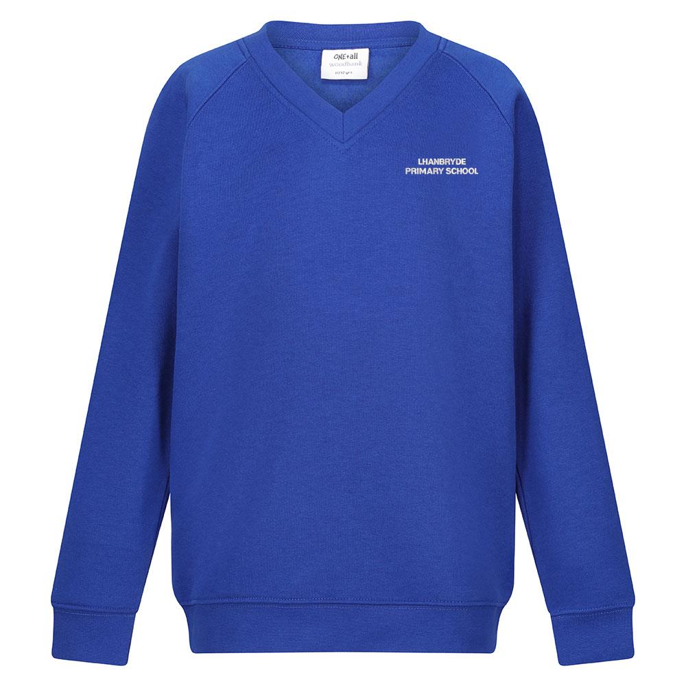 Lhanbryde Primary V-Neck Sweatshirt Royal (P4-6)
