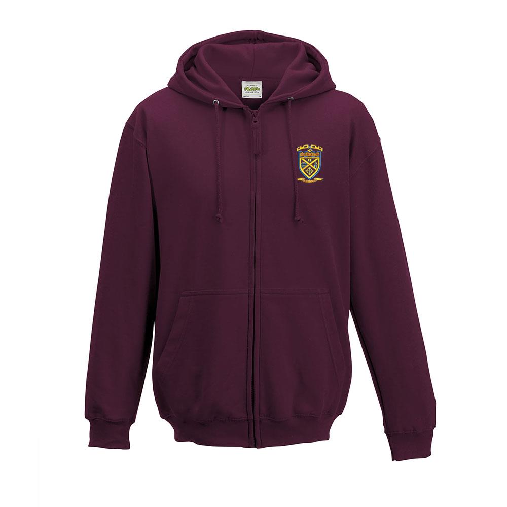 St Modans High Zipped Hoodie Burgundy