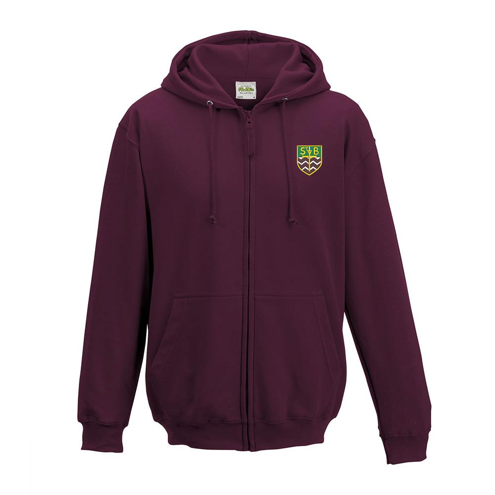St Barbaras Primary Zipped Hoodie Maroon
