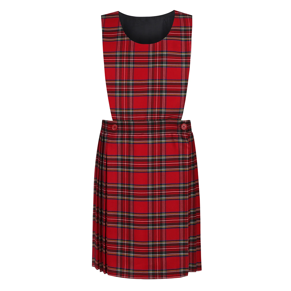 Junior Girls Pinafore Red Tartan