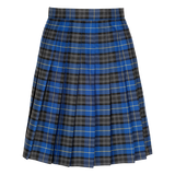 Senior Girls Stitch Down Knife Pleat Skirt Blue Tartan