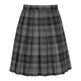 Senior Girls Stitch Down Knife Pleat Skirt Grey Mix Tartan