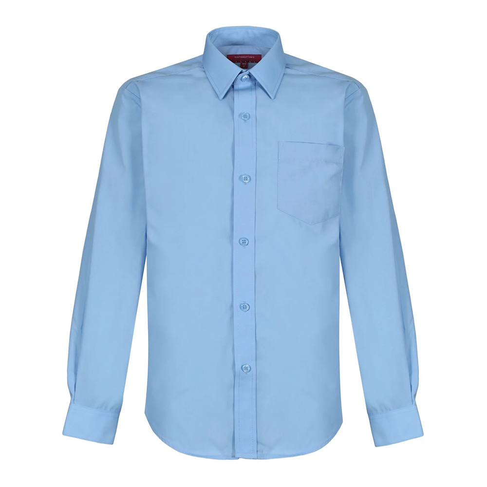 Boys Twin Pack L/S Non Iron Regular Fit Shirt Blue