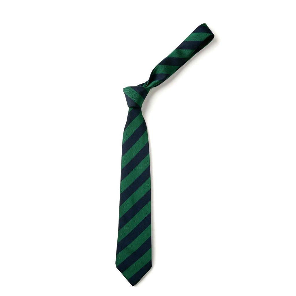 Wide Stripe Tie Navy/Emerald