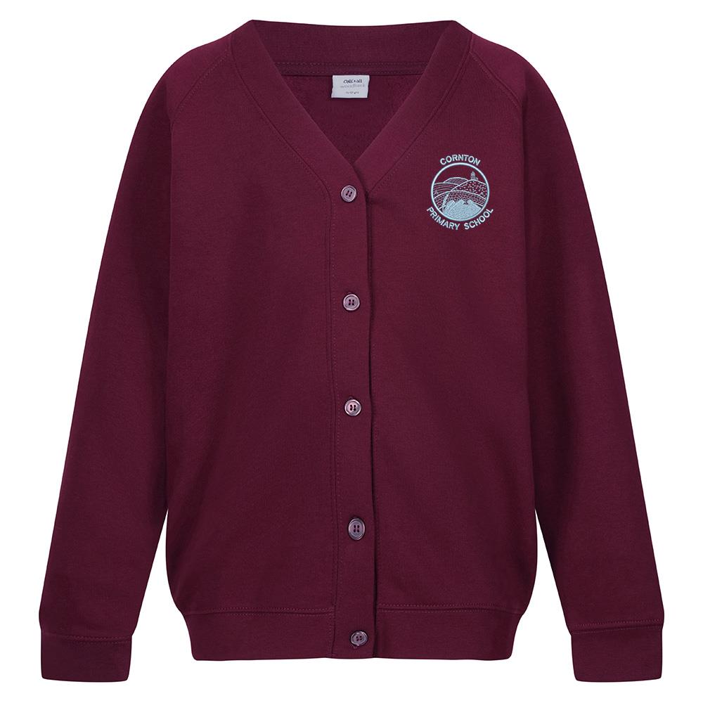 Cornton Primary Sweat Cardigan Maroon