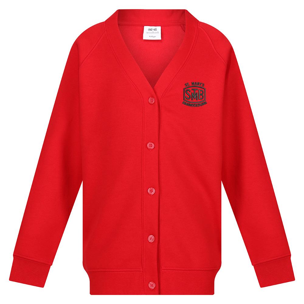 St Marys Primary Bannockburn Sweat Cardigan Red