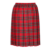 Junior Girls Box Pleat Skirt Red Tartan
