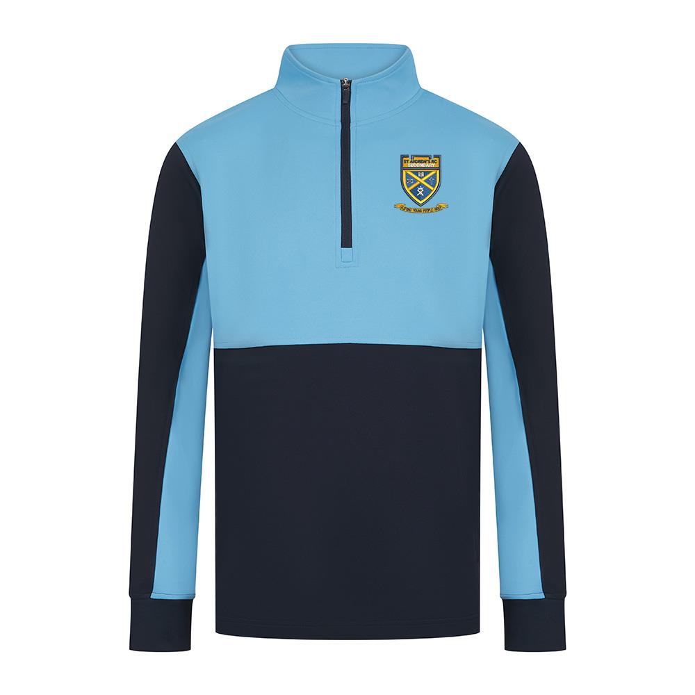St Andrews RC Secondary Smartflex Quarter Zip Navy/Sky